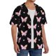 thumbnail image 2 of Balery Gradient Butterfly Camisa Casual de Manga Corta con Botones para Hombre, Texturizada, Estilo Cubano, para Playa, Verano-Medium, 2 of 5