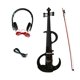 thumbnail image 2 of Violín eléctrico, conjunto de violín eléctrico, arco de violín acústico con estuche rígido. Negro mejorado, 2 of 9
