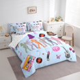 thumbnail image 4 of Manfei Modern Musician Print Bedding Comforter Set 7 Pieces for Kids, Blue Disco Ball Full Bedding Set, Hip Hop Music Reversible Fitted Sheet Flat Sheet, Lightweight Room Decor, 4 of 8