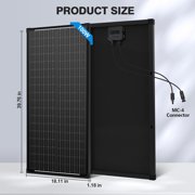 WERCHTAY 12V 100W Monocrystalline Solar Panel 2Pack 100W All Black Off-Grid RV Boat