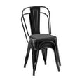 thumbnail image 6 of Industrial Metal Indoor-Outdoor Chairs Sanded Matte Style Kitchen Dining Chairs Stackable Side Chair with Back Set of 2 (High Gloss Black), 6 of 6