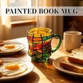 thumbnail image 4 of Taza de café de vitral con asa – Taza de vidrio artístico hecha a mano para té, café, bebidas calientes o frías – Taza decorativa para el hogar, la oficina o para regalar., 4 of 6