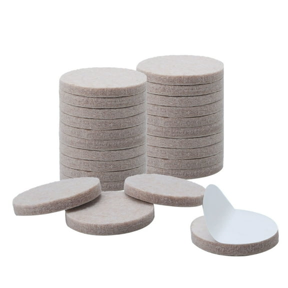 Unique Bargains 24Pcs Felt Furniture Pads Round 1 1/4" Floor Protector for Stool Legs Feet