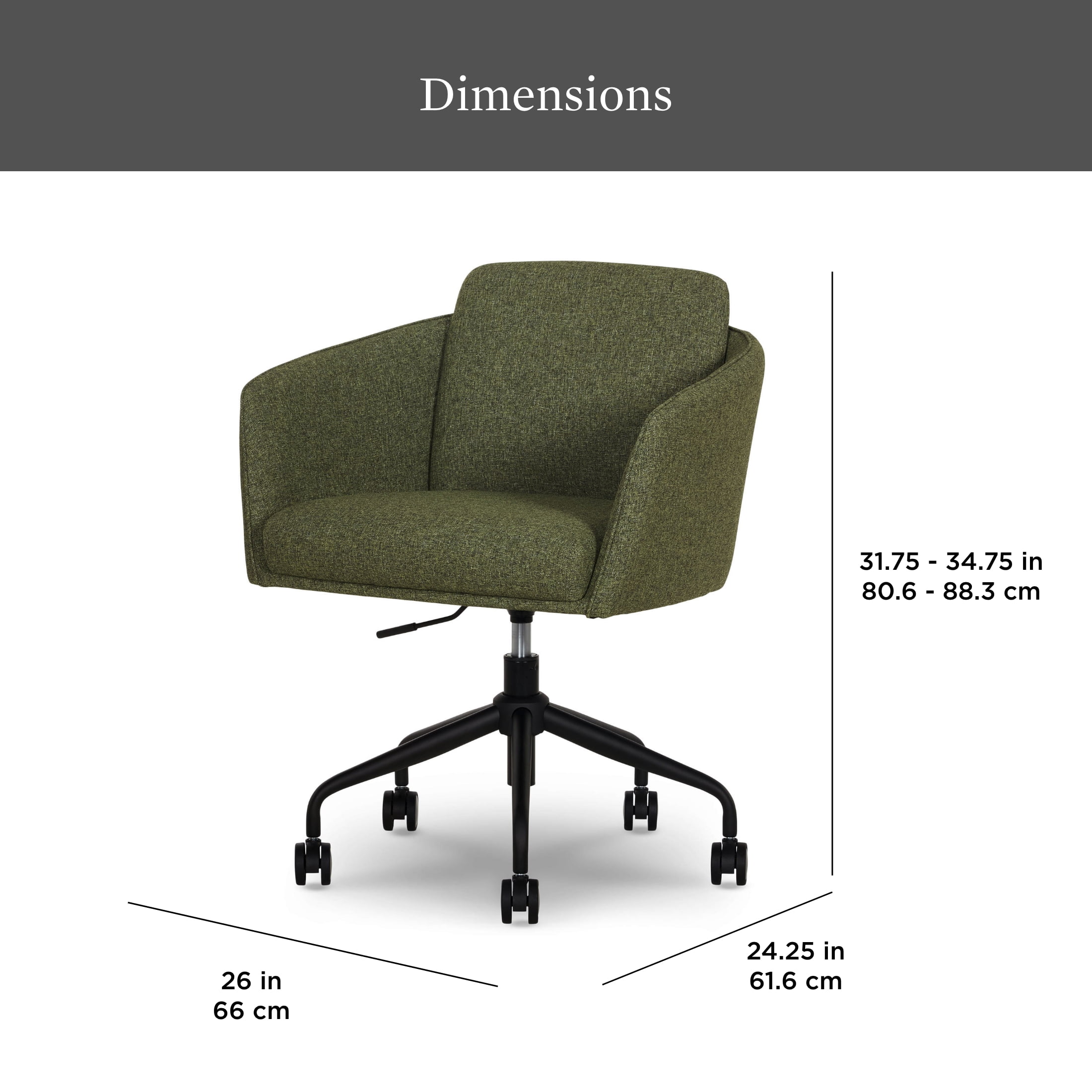 Better Homes & Gardens Juliet Office Chair, Olive Green