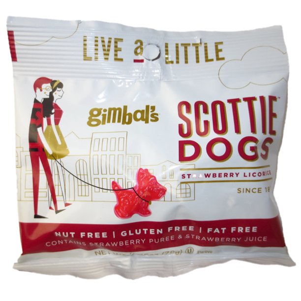 Gimbals Scottie Dogs Strawberry Licorice 2.75 oz