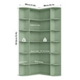 thumbnail image 2 of Homfa 73.9” Tall Corner Bookcase, 6 Tier L-Shaped Large Display Bookshelf with Curved Edges for Living Room Home Office Study, Green, 2 of 7