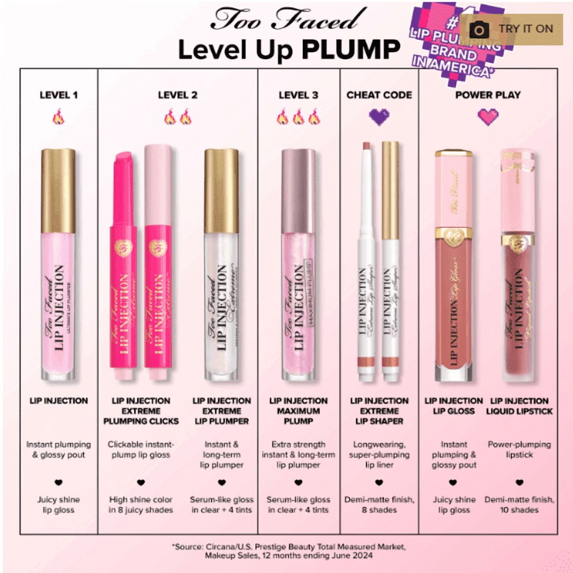 Too Faced Lip Injection Power Plumping Cream Liquid Lipstick 3ml - Va Va Voom