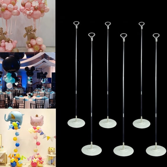 Balloon Column Kits, Tall Height Adjustable Clear Balloon Column Sticks Stands with Base for Table/Floor Centerpiece Holder for Party Decorations
