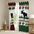 thumbnail image 3 of Farmhouse Decor,Rustic Bear Moose Window Curtains 2 Panels 52"Wx63"L,Red Green Checkered Buffalo Plaid Blackout Curtains,Woodland Lodge Cabin Pine Trees Pinecone Curtains & Drapes, 3 of 6