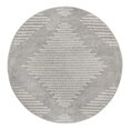 thumbnail image 3 of Unique Loom Kai Collection Area Rug - Warrior (4' Round Gray and Ivory), 3 of 7