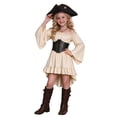 thumbnail image 4 of LUOGENLI Girls Fashion Girls Pirate Dress off Shoulder Bell Sleeve High Low Ruffle Hat Halloween Cosplay Beige 9-10 Years, 4 of 9