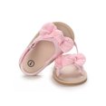 thumbnail image 4 of Seyurigaoka Baby Girls Summer Beach Sandals, Cotton Bowknot Open-Toe Sandals with Nonslip Soles, 4 of 8