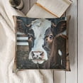 thumbnail image 3 of SHANXI Cute Cow Funny Cow Lover Velvet Throw Pillow Covers Sofa Pillowcase Car Square Throw Pillowcases Home Decoration 24x24in, 3 of 5