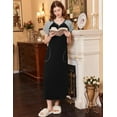 thumbnail image 2 of Oudiya Women's Nightgown Short Sleeve Loungewear Sleepwear Full Length Sleep Shirt with Pockets, M-4XL, 2 of 5