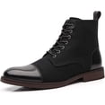 thumbnail image 1 of Botas de vestir para hombre, botas Chelsea para hombre, botines Chukka de cuero con cordones, elegantes y cómodos, con bloques de color., 1 of 5