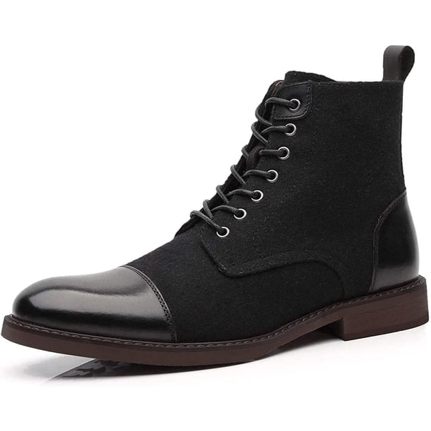 Botas de vestir para hombre, botas Chelsea para hombre, botines Chukka de cuero con cordones, elegantes y cómodos, con bloques de color.
