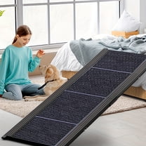 63" Long 17" Extra Wide Dog Car Ramp - Folding Portable Pet Stair Ramp | Non-Slip Rug Surface, Supports Up To 250LBS (Ideal for Medium/Large Dogs, For Cars/SUVs/Trucks)