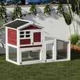 thumbnail image 2 of Kojooin 2-Tier Rabbit Hutch, 54 in Wooden Bunny Cage with Non-Slip Ramp, Removable Tray and Weatherproof Roof, 2 of 7
