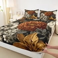 thumbnail image 3 of Homewish Boys Girls Chic Floral Flowers Full Size Sheets 4-Piece,Luxury Exotic Style Breathable Bed Sheets,Vintage Retro Aesthetic Lightweight Sheet Sets,Super Cozy Room Decor, 3 of 7