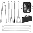 thumbnail image 1 of 9PCS Professional Stainless Steel Barbecue Utensil Set with Bag Easy to Carry, 1 of 5