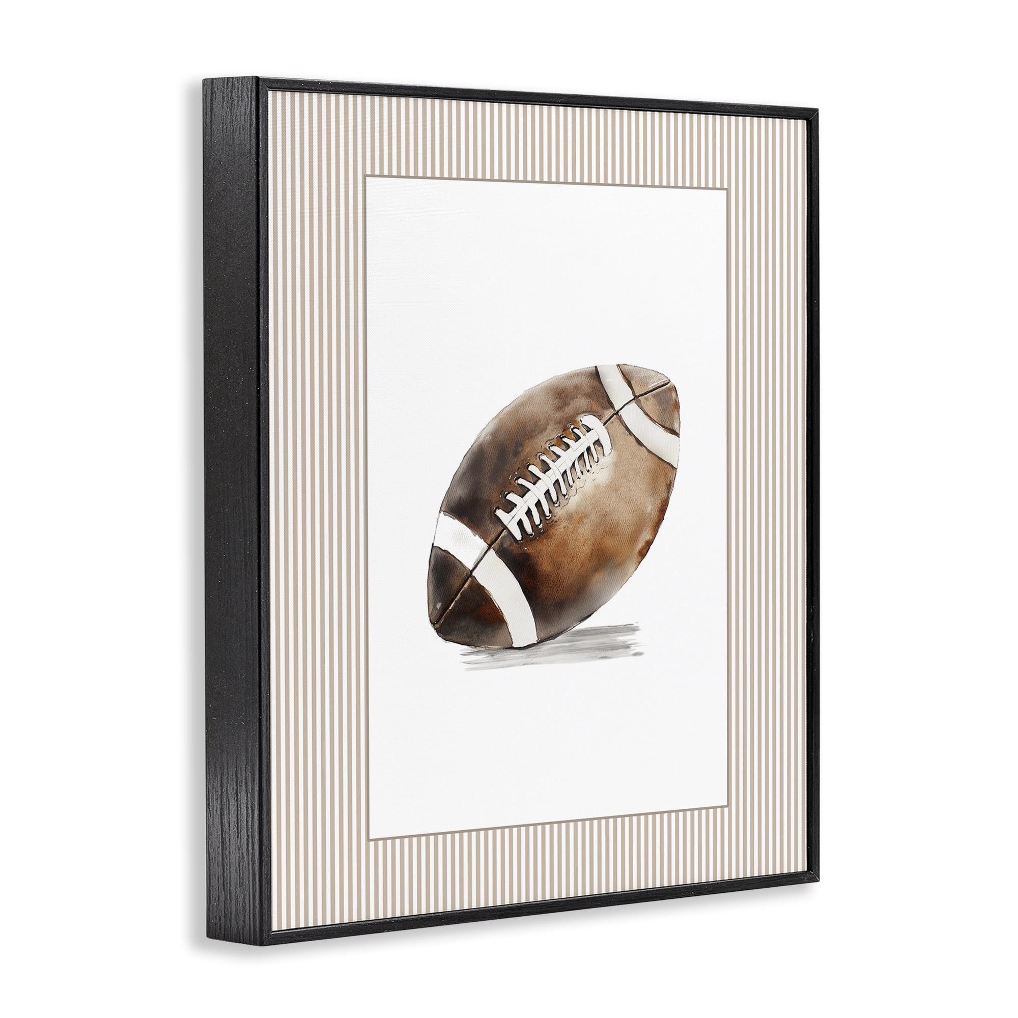 Stupell Industries Vintage Sports Football Black Framed Giclee Art, design by Christine Simpson Art