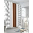 thumbnail image 3 of Shower Curtains for Bathroom-66"x72", Minimalist Rustic Boho Ethnic Art Waterproof Bath Curtain Grommet Shower Curtain Set with Hooks, Modern Brown Stripe on White Washable Bath Accessories, 3 of 6