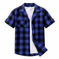 thumbnail image 4 of BUIGTTKLOP Mens Button down Shirt Plaid Short Sleeve Shirts Collared Casual Summer Beach Shirts with Chest Pocket, 4 of 6
