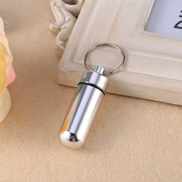 Fugacal 4 pastilleros impermeables y herméticos, de aluminio, para viaje, pastillero, portátil, mini pastillero, pastillero, frasco, caja de medicina con llavero Fugacal No se aplica
