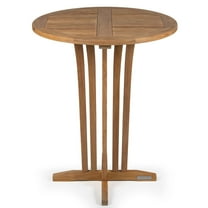 Ash & Ember Acadia Grade A Teak 35" Round Bar Table, In/Outdoor Patio Furniture