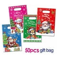 thumbnail image 3 of 50Pcs Christmas Gift Bags with Handles Xmas Treat Bags Santa Claus Plastic Candy Goodie Snack Bags Bulk for Christmas Party Decorations Supplies Favors, 3 of 9