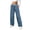 Blue, variant on Womens Pants Leopard Print Elastic Waist Drawstring Wide Leg Cargo Pants With Multi Pockets Casual Loose Fit Athletic Lounge Pants For Daily Streetwear