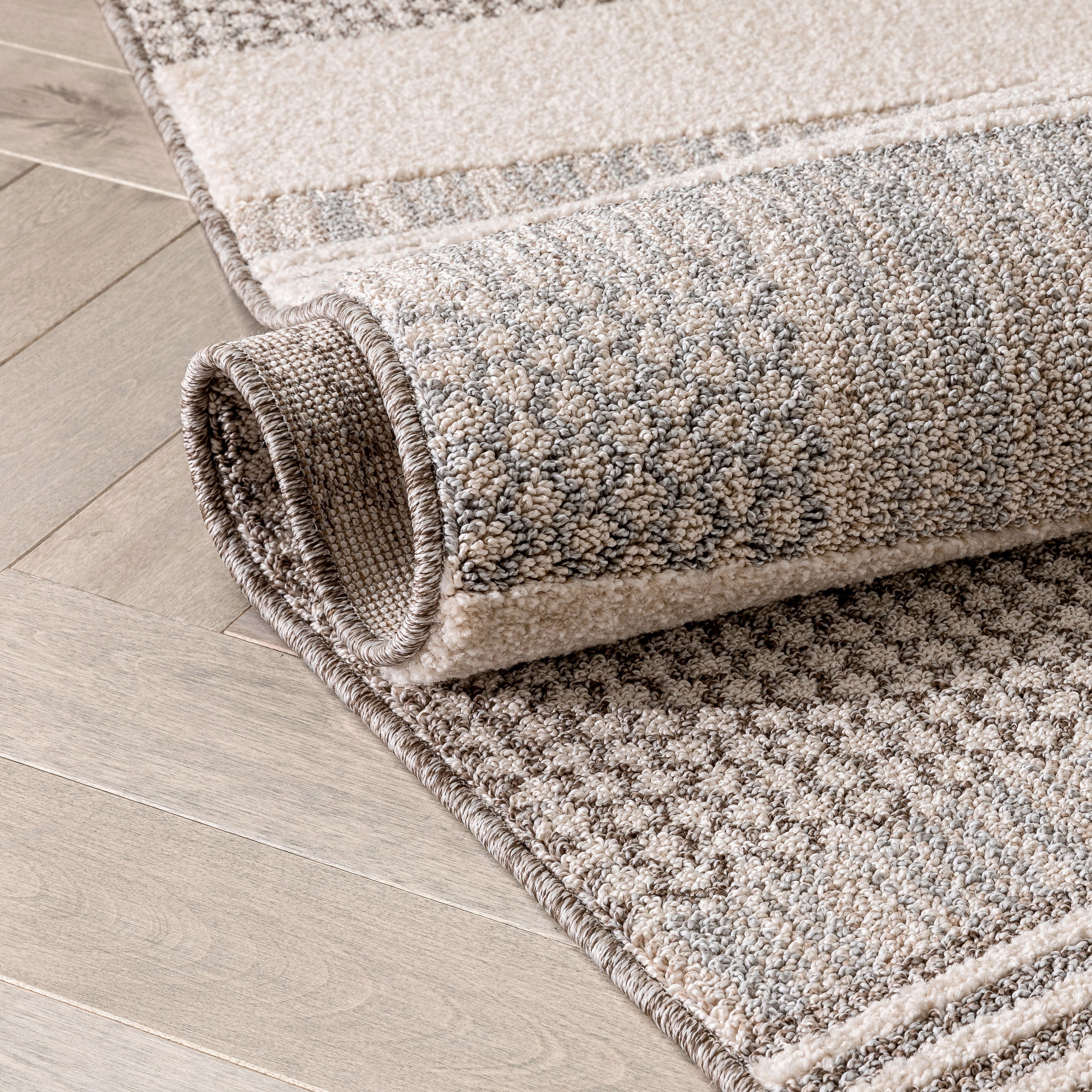 Well Woven Harlow Briar Contemporary Geometric Abstract Beige 3'11" x 5'3" Area Rug