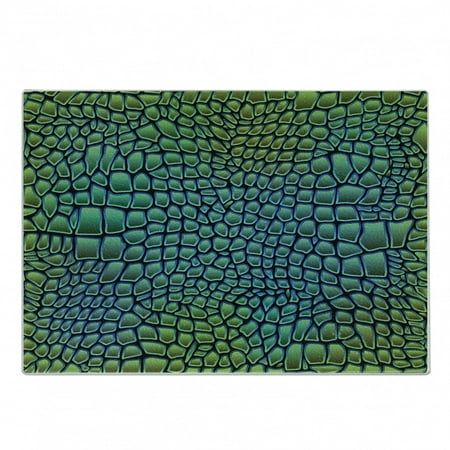

Abstract Cutting Board Alligator Skin Animal Crocodile Reptile Safari Wildlife Vibrant Art Decorative Tempered Glass Cutting and Serving Board Small Size Green Blue by Ambesonne