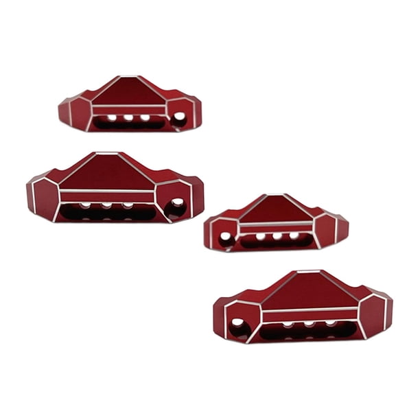 4 piezas CUTICAT Protector de Amortiguador de Metal para RC 1/10 Escala Rojo