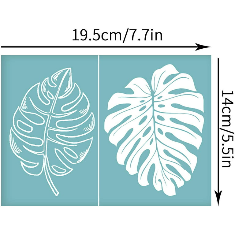 Monstera Stencil - Tropical Leaf Stencil Set- Tropical - Wall Stencil -  Reusable Stencil