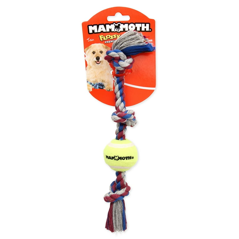 Mammoth 3 Knot Tug with Tennis Ball Dog Toy Mammoth 3 Knot Tug with Tennis Ball Dog Toy