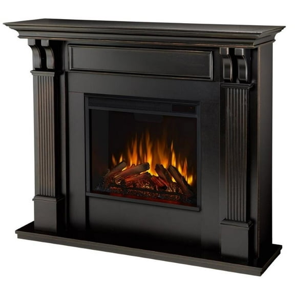 Ashley Indoor Electric Fireplace in Black Wash by Real Flame