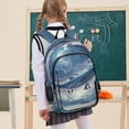 thumbnail image 7 of FORMRS Unisex School Backpack 17" Student Travel Bag with Laptop Compartment, Night Floating Whale, 7 of 7