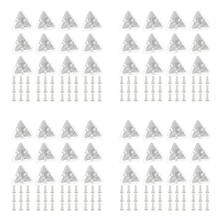 48Pcs Acrylic Corner Brackets with Semitransparent Screws Clear 3-Hole Right Angle Joint Brace Brackets