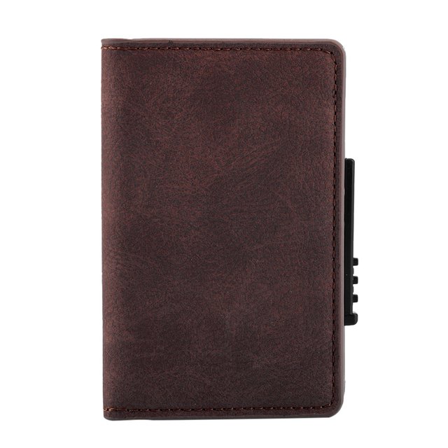 Mens Womens Aluminium Alloy ID Credit Card Holder Bank Cards Storage Box Case(Coffee)