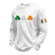 thumbnail image 2 of Ceisia Men's St. Patrick's Day Vintage Four-Leaf Clover Crewneck | Waffle Knit Relaxed Long-Sleeve Casual Top Gift, 2 of 8