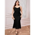 thumbnail image 3 of Vestido ZOMVA, talla grande, malla fruncida, sirena, tirantes finos, 3 of 6