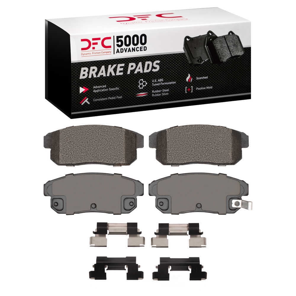 Dynamic Friction Company 1551-1008-01 DFC 5000 Advanced Brake Pads - Semi Metallic and Hardware Kit