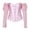 Pink, variant on Women's Six Hook Bodice Shaping Top - Shoulder Strap Waistline Long Sleeve Lace Bustier for Party