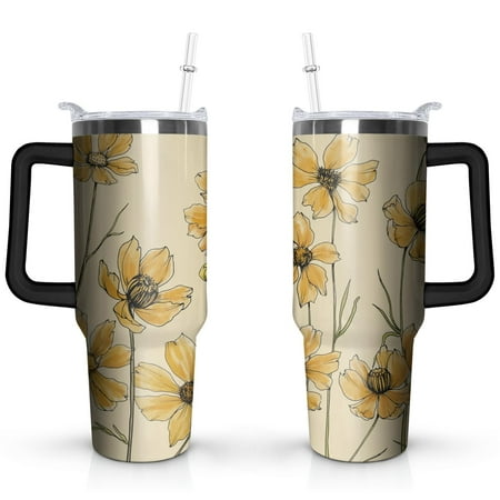 Sunflowers 40oz Stainless Steel Vacuum Insulated Tumbler with Lid and Straw Gifts for Mom Friend Sister Grandma
