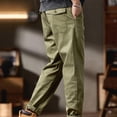 thumbnail image 4 of FRSASU Pantalon Cargo à Jambe Droite pour Hommes, Extensible, Taille Ample, Polyvalent, Athlétique, Randonnée, Golf, avec Poches, Vert Armée, 4 of 9