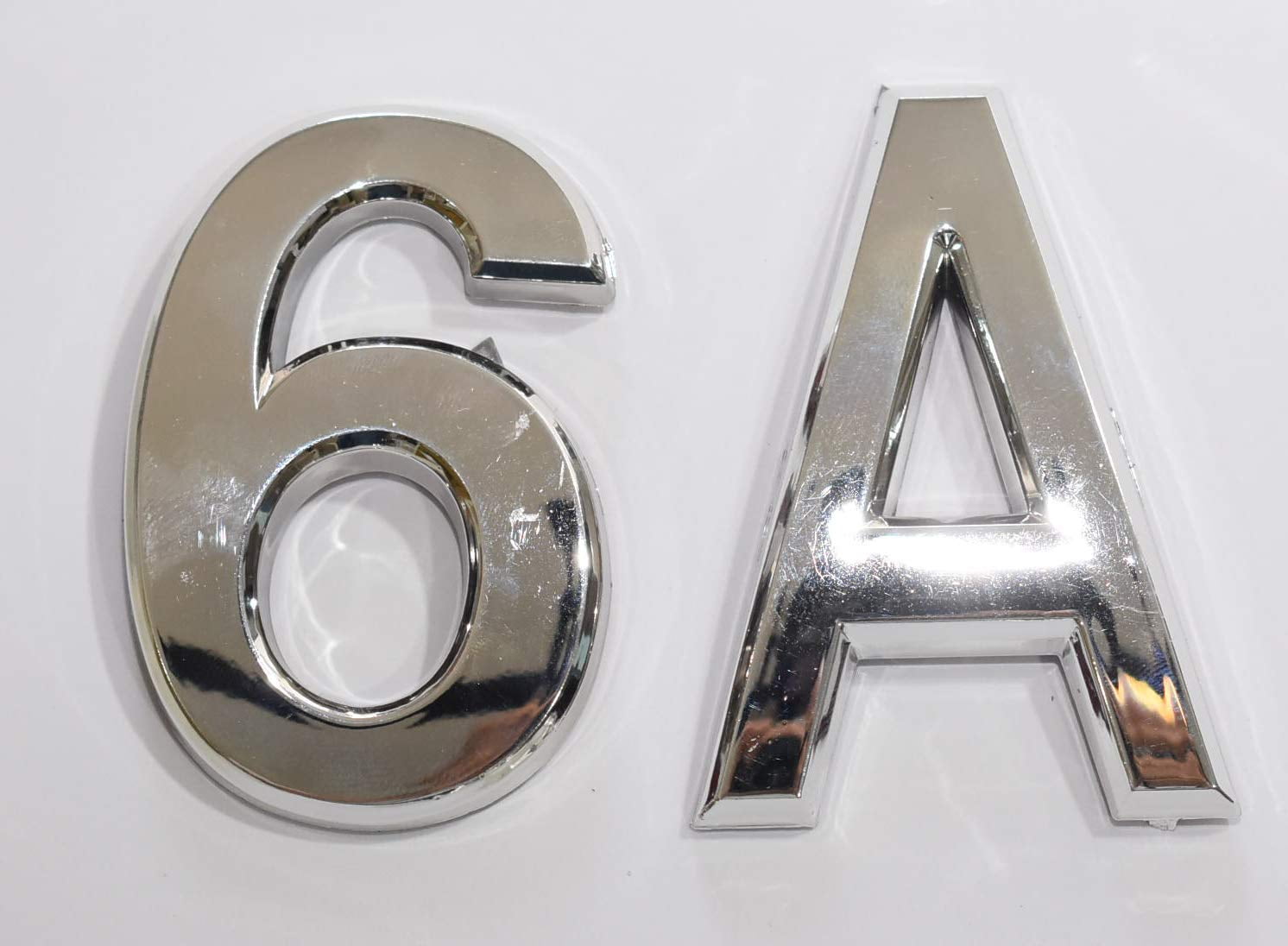 Apartment Number 6A Sign/Mailbox Number Sign, Door Number Sign. Letter C (Silver,3D, Size 2.75 x 1.75, Comes with Double Sided Tape)- The Maple line