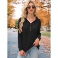 thumbnail image 5 of Hoodies Long Sleeve V-Neck Casual Sweatshirts Fall Outfits Pullover Winter Clothes Black XL, 5 of 6