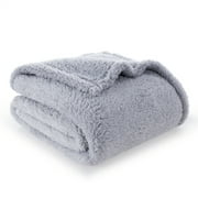 Mainstays Cozy Plush Throw Blanket, Soft Silver, Standard Throw