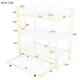 thumbnail image 4 of White Twin Size Triple Bunk Bed With Trundle, Metal - Ample Room For A Restful Night Extra Accommodation Convenient Trundle, 4 of 7